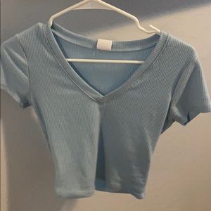 Baby blue cropped top